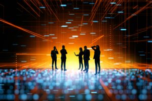 backlit-businesspeople-standing-in-abstract-blurry-2026-01-11-08-48-55-utc